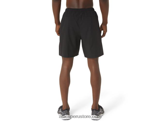 RPVB1024 negro rendimiento/negro perforado Asics pantalón corto 7 en 2 en 1 para hombre