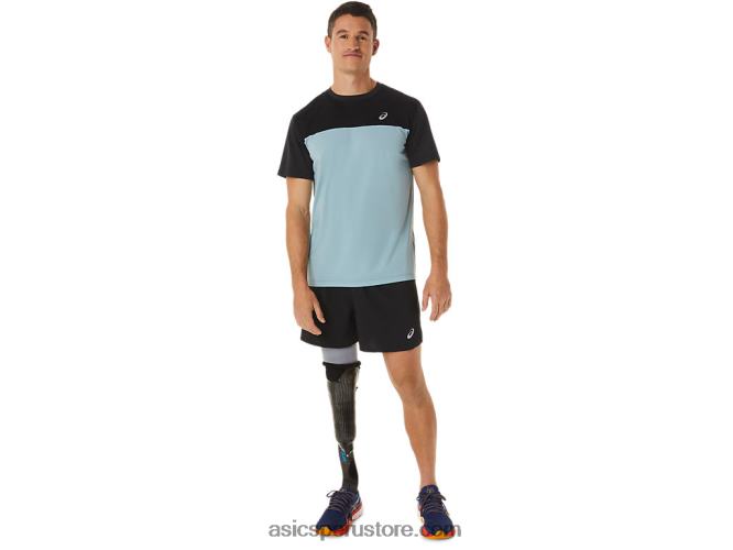 RPVB1028 rendimiento negro/acero ligero Asics top manga corta carrera hombre