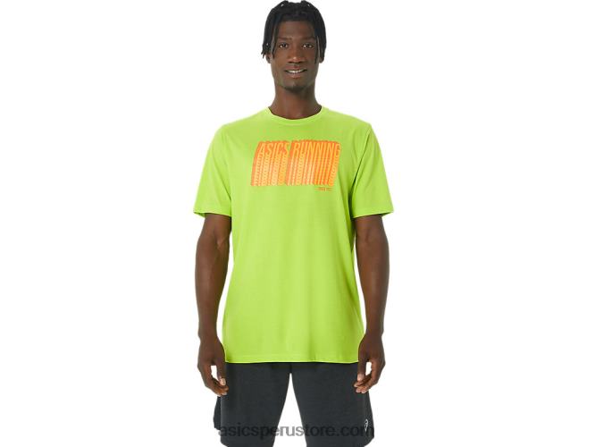 RPVB1033 cáscara de limón Asics camiseta larga con logo abstracto