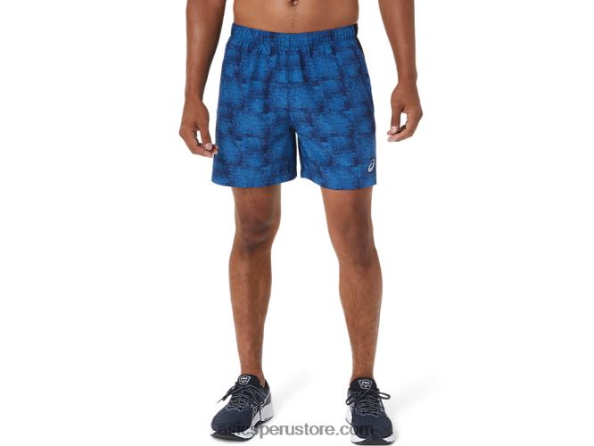 RPVB1040 tie-dye estampado azul/perforado negro Asics pantalón corto de 5 pulgadas pr lyte para hombre