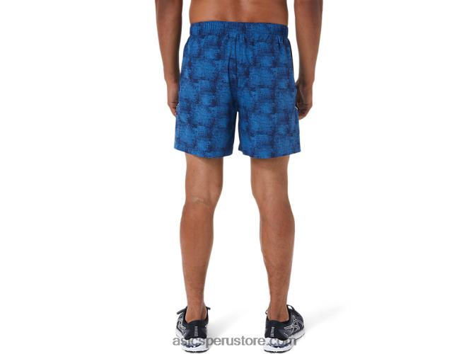 RPVB1040 tie-dye estampado azul/perforado negro Asics pantalón corto de 5 pulgadas pr lyte para hombre