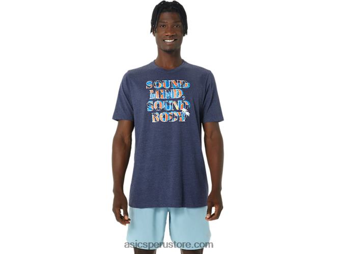 RPVB1045 brezo chaquetón Asics camiseta con eslogan de hibisco