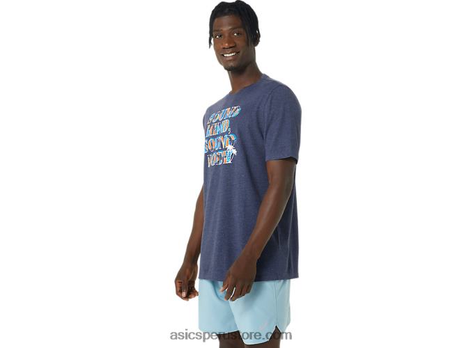 RPVB1045 brezo chaquetón Asics camiseta con eslogan de hibisco