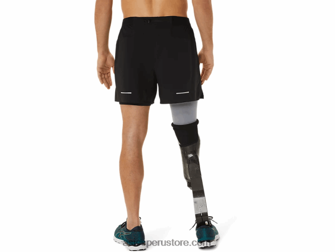 RPVB1053 rendimiento negro Asics carretera hombre 2-n-1 5in short