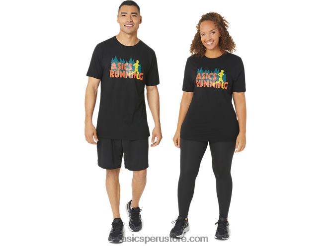 RPVB1059 rendimiento negro Asics camiseta de trail run de hoja perenne