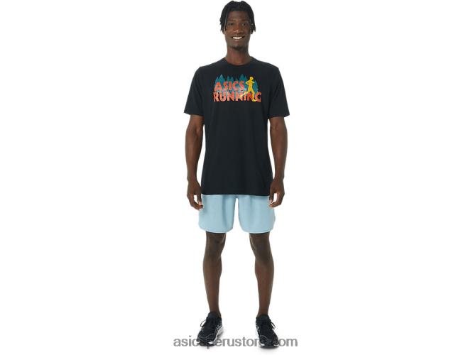 RPVB1059 rendimiento negro Asics camiseta de trail run de hoja perenne