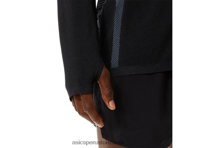 RPVB1073 negro rendimiento/gris portador Asics top de manga larga sin costuras para hombre