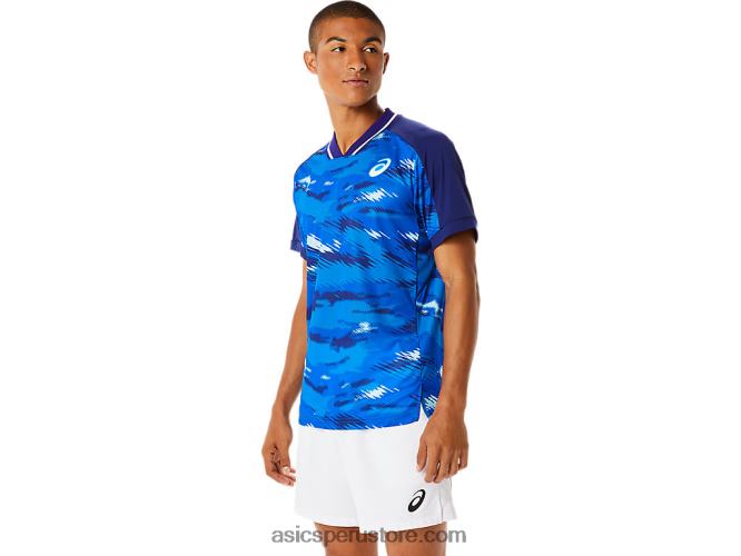 RPVB1076 buceo azul Asics playera de manga corta con gráfico Match para hombre