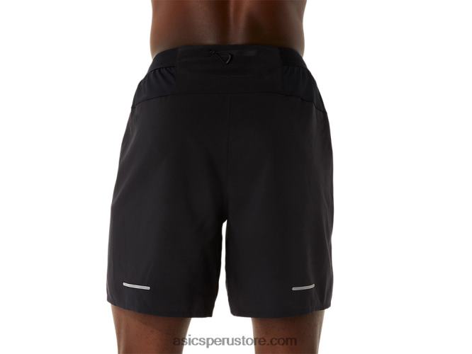 RPVB1082 negro rendimiento/gris portador Asics carretera hombre 2-n-1 7in short