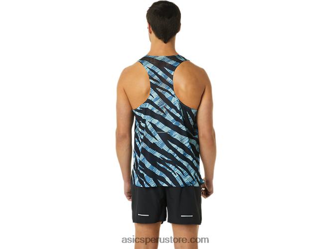 RPVB1092 azul celeste/negro rendimiento Asics camiseta ventilada actibreeze para hombre