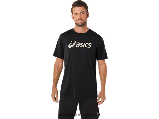 RPVB11 rendimiento negro Asics camiseta xg de manga corta con logo de lockup