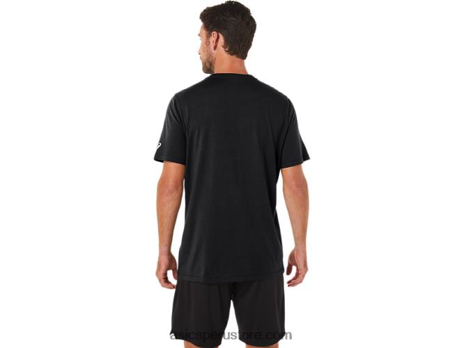 RPVB11 rendimiento negro Asics camiseta xg de manga corta con logo de lockup