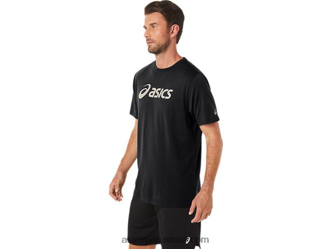 RPVB11 rendimiento negro Asics camiseta xg de manga corta con logo de lockup