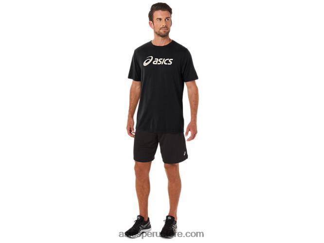 RPVB11 rendimiento negro Asics camiseta xg de manga corta con logo de lockup