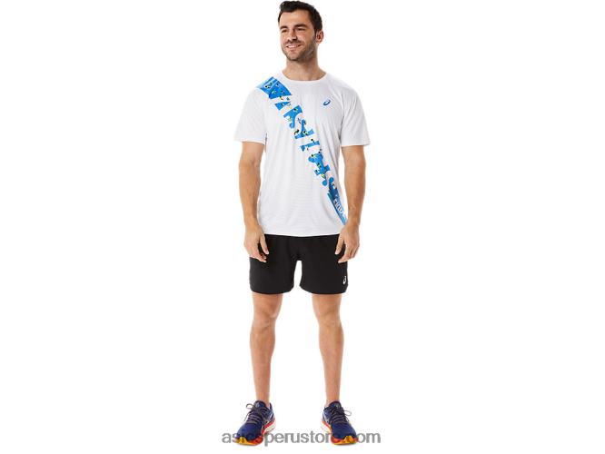 RPVB1101 costa blanca/azul brillante Asics top de manga corta ekiden hombre