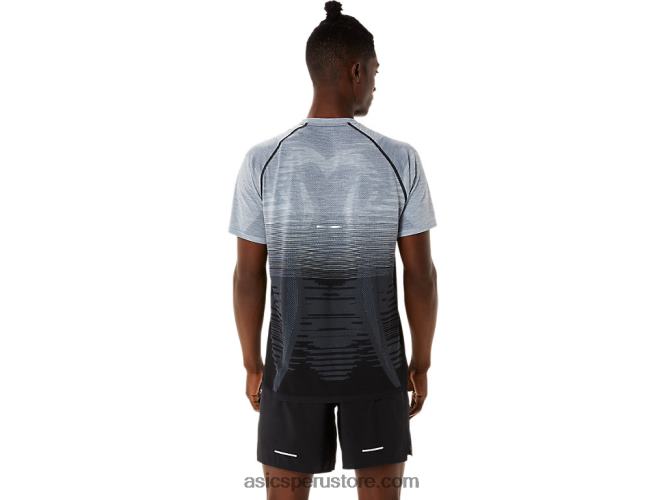 RPVB1127 negro rendimiento/gris portador Asics top de manga corta sin costuras para hombre