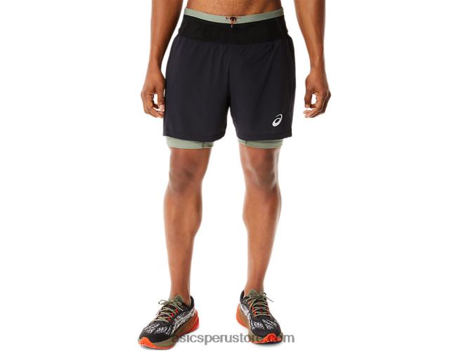 RPVB1139 rendimiento negro/verde liquen Asics pantalón corto fujitrail hombre