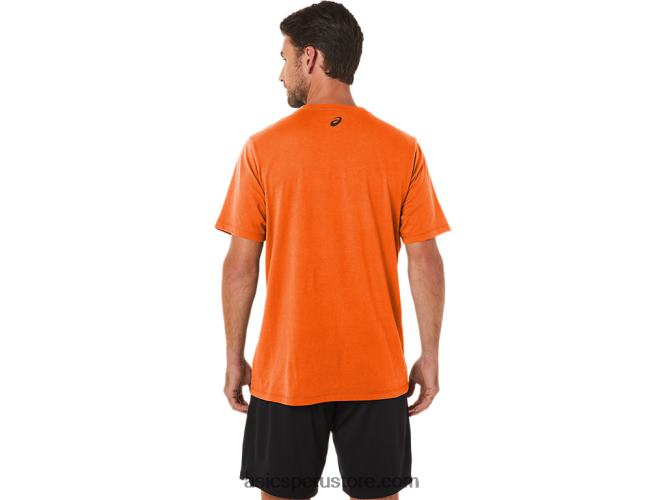 RPVB1186 caléndula naranja brezo Asics playera con gráfico de corredor del amanecer