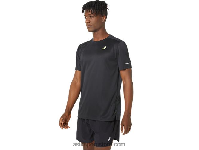 RPVB120 rendimiento negro Asics top de manga corta de malla lite-show