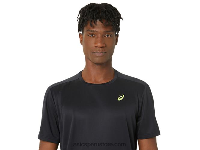 RPVB120 rendimiento negro Asics top de manga corta de malla lite-show