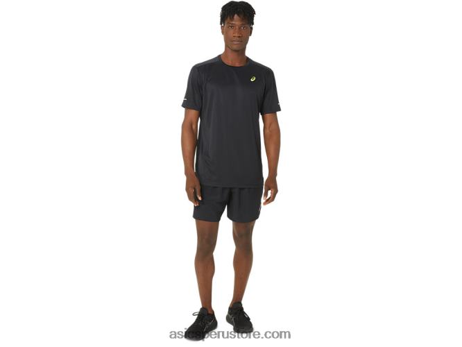 RPVB120 rendimiento negro Asics top de manga corta de malla lite-show