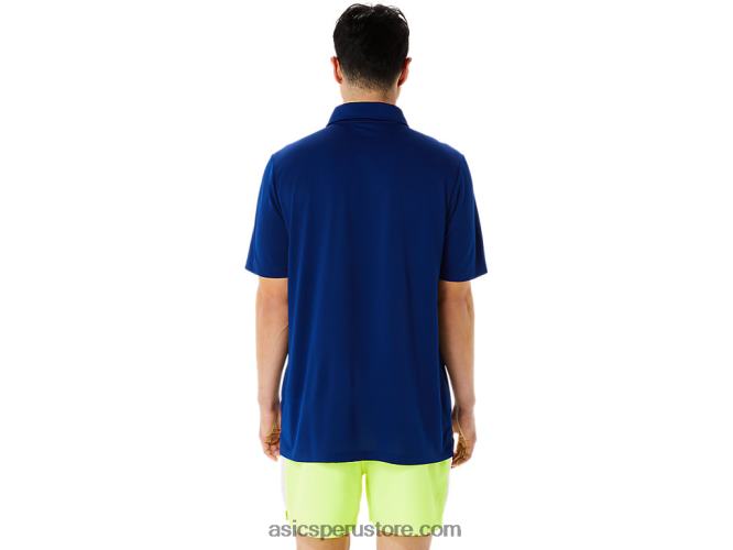 RPVB1216 azul oscuro (pantone 281c) Asics polo con degradado hexagonal para hombre wch