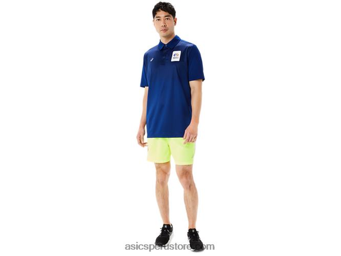 RPVB1216 azul oscuro (pantone 281c) Asics polo con degradado hexagonal para hombre wch