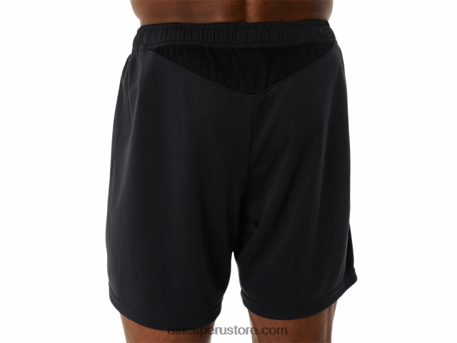 RPVB122 rendimiento negro Asics pantalones cortos híbridos de 7 pulgadas para hombre