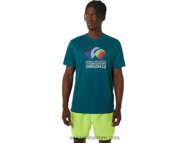 RPVB1235 pino terciopelo Asics camiseta de manga corta ready-set ii para hombre