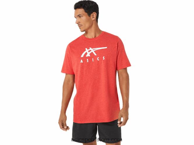 RPVB1255 brezo rojo clásico Asics playera de manga corta a rayas