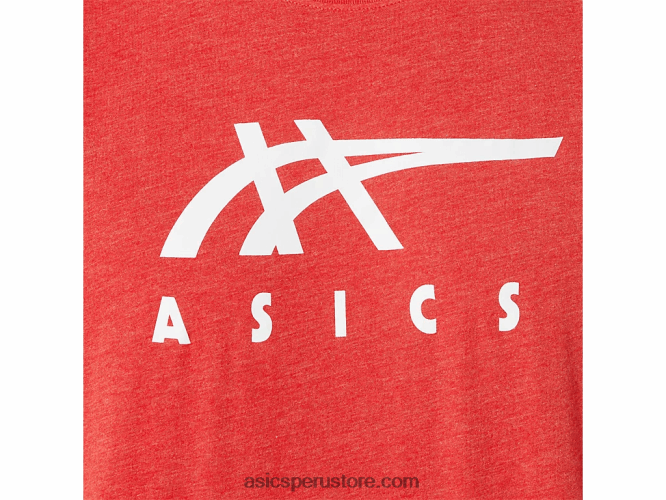RPVB1255 brezo rojo clásico Asics playera de manga corta a rayas