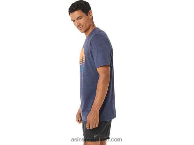 RPVB1262 brezo chaquetón Asics playera con gráfico de corredor del amanecer