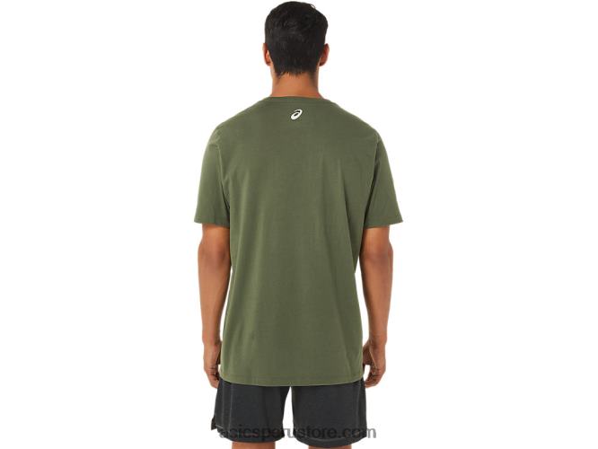 RPVB1267 lienzo de oliva Asics espiral una camiseta de pista y campo
