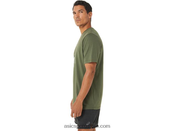RPVB1267 lienzo de oliva Asics espiral una camiseta de pista y campo