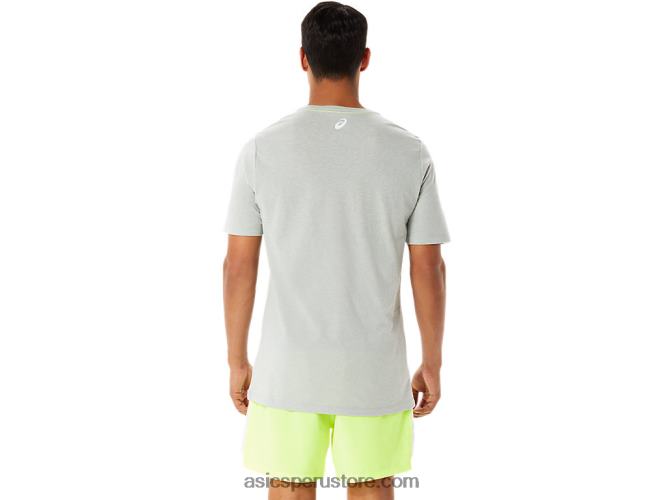 RPVB1281 brezo gris claro Asics playera de manga corta gráfica para hombre