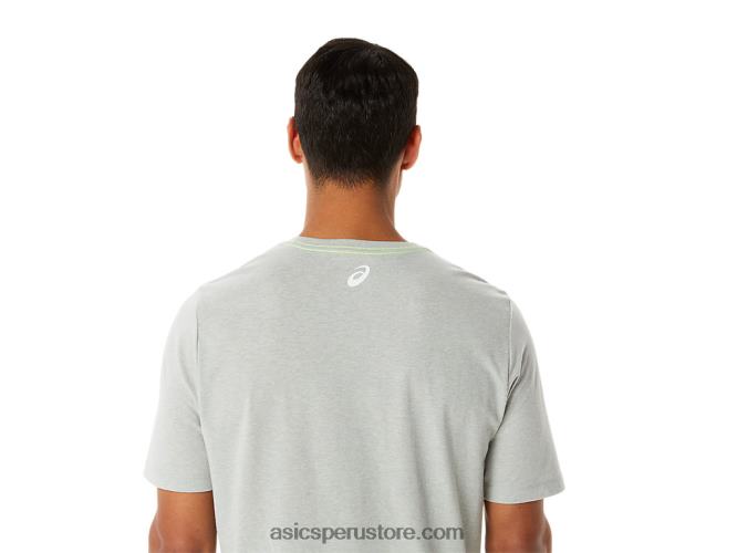 RPVB1281 brezo gris claro Asics playera de manga corta gráfica para hombre