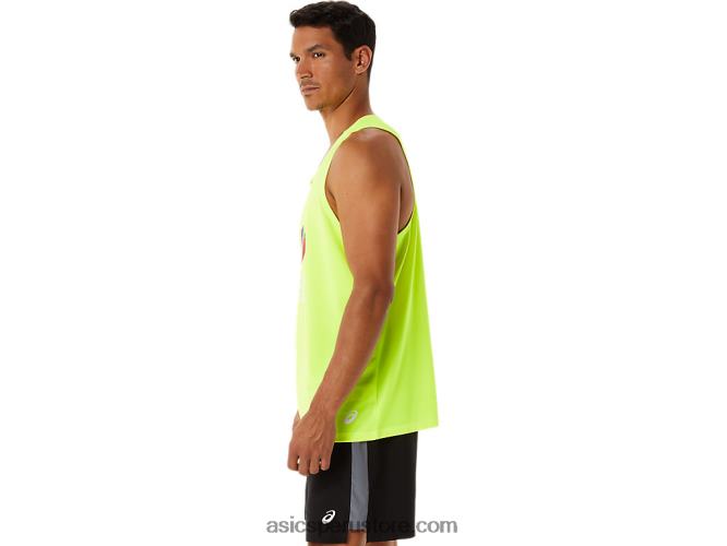 RPVB1290 amarillo de seguridad Asics camiseta sin mangas ready-set ii wch para hombre
