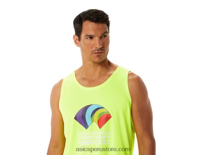 RPVB1290 amarillo de seguridad Asics camiseta sin mangas ready-set ii wch para hombre