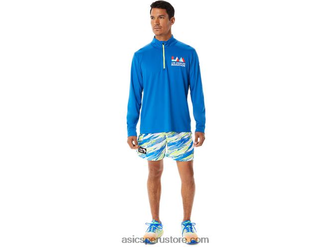 RPVB1339 unidad de lago/peligro verde Asics media cremallera para hombre lista para usar