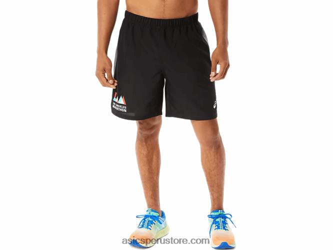 RPVB1344 rendimiento negro Asics pantalones cortos de 7 pulgadas listos para usar para hombres