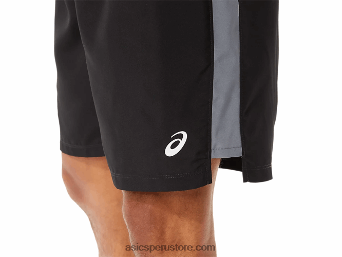 RPVB1344 rendimiento negro Asics pantalones cortos de 7 pulgadas listos para usar para hombres