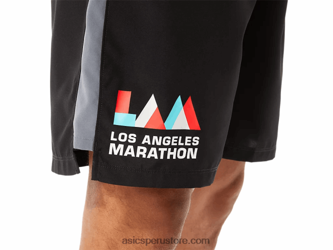 RPVB1344 rendimiento negro Asics pantalones cortos de 7 pulgadas listos para usar para hombres