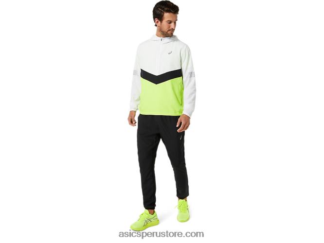 RPVB1348 blanco brillante/verde peligro Asics chaqueta lite-show de hombre
