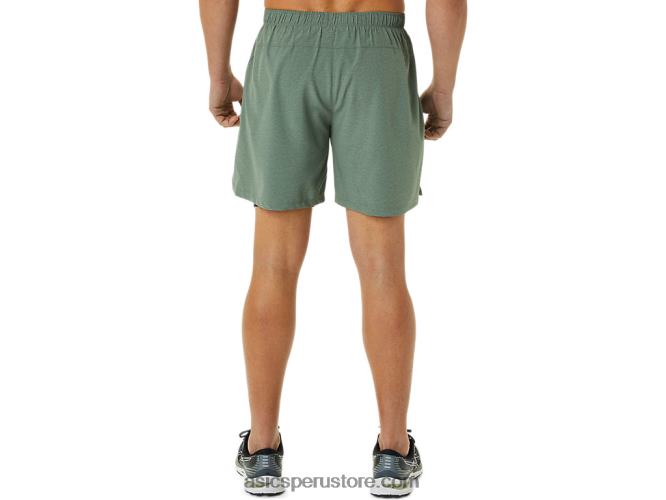 RPVB1352 liquen verde brezo/azul francés Asics pantalón corto 7 en 2 en 1 para hombre