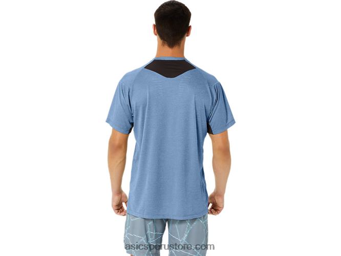 RPVB1354 gran tiburón brezo Asics top de manga corta con estampado gel-cool para hombre