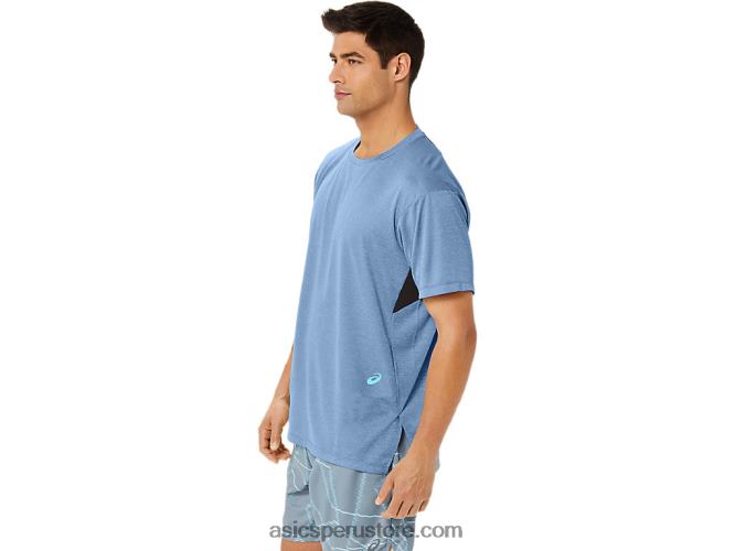 RPVB1354 gran tiburón brezo Asics top de manga corta con estampado gel-cool para hombre