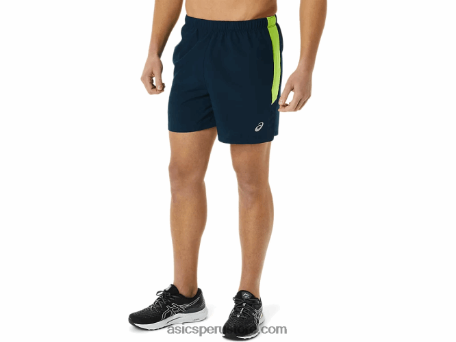 RPVB1355 azul francés/verde peligro Asics pantalón corto de 5 pulgadas pr lyte para hombre