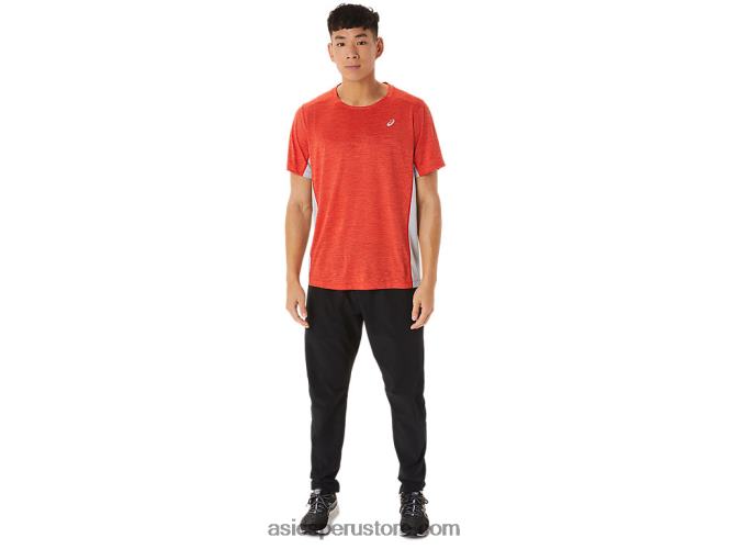 RPVB1357 rojo fuego/gris piedmont Asics tren de hombre sana manga corta