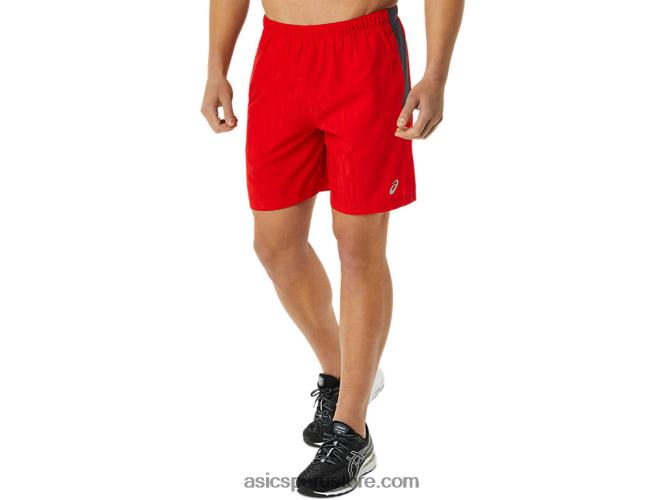 RPVB1364 estampado rojo fuego/gris portador Asics pantalón corto de 7 pulgadas pr lyte para hombre