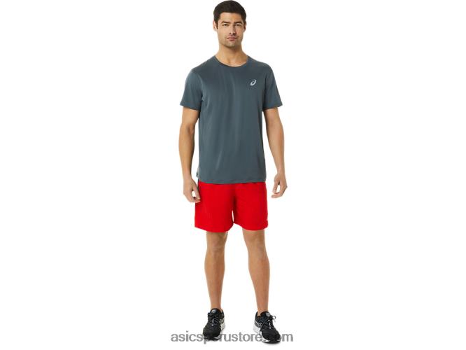 RPVB1364 estampado rojo fuego/gris portador Asics pantalón corto de 7 pulgadas pr lyte para hombre